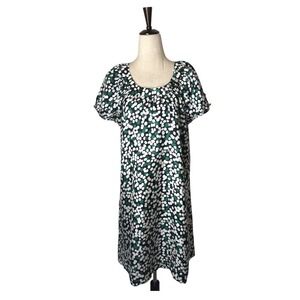 Melly M Dress Women Small Navy Blue Ivory Polka Dot Silk Puff Sleeve Mini Luxury